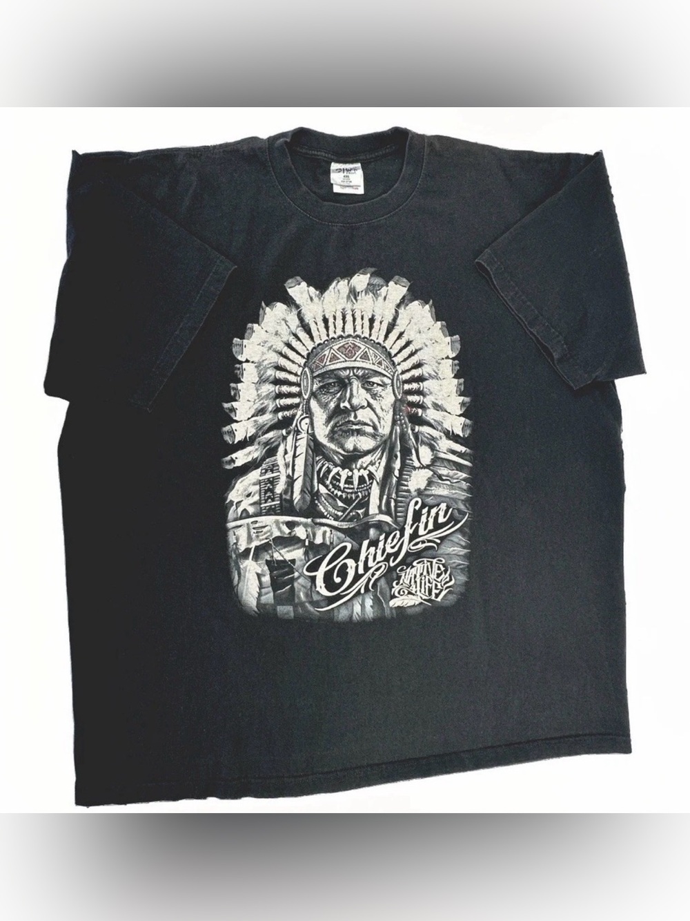 Native 4 Life "Chiefin" Graphic Shaka Wear Tee Black 4XL Heavyweight Streetwear